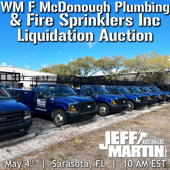WM F MCDONOUGH PLUMBING & FIRE SPRINKLERS AUCTION