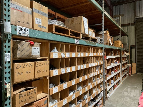 3-SECTION PALLET RACKING STORAGE SHELVES, 48" DEPTH, ***CONTENTS NOT INCLUDED***,