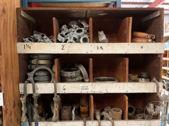 MISC SIZE BRAS & GALVENIZED CLAMPS,PIPE FITTINGS & VALVES