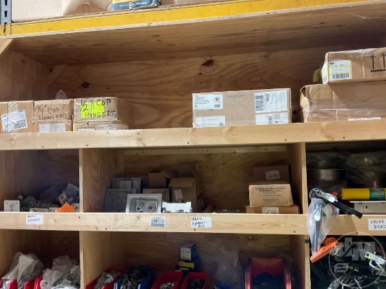MISC COPPER HANGERS,DRAIN SPOTS,CAULKING GUNS,HOSE REEL & HYDRANT BOXES