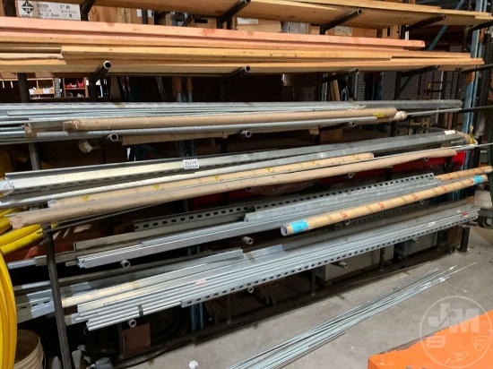 RACK W/ MISC BRACKETS, ALL THREAD,& WOOD