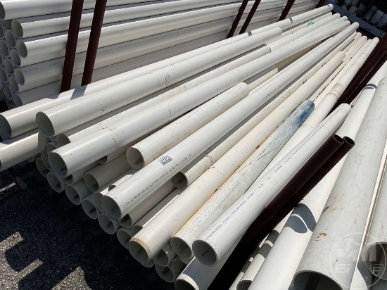 QTY (1) RACK W/ MISC SIZE 4" PVC PIPE