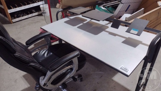 54" X 30" OFFICE DESK, W/ MONITOR STAND & ROLLING