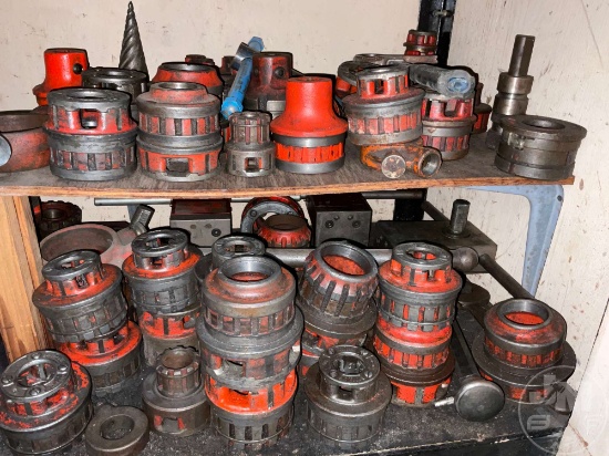 MISC RIDGID PIPE THREADING DIES, PIPE CUTTERS,ELECTRIC THREADING TOOL &