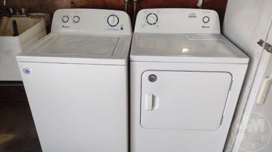 AMANA TOP LOAD WASHER & FRONT LOAD DRYER