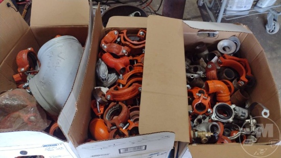 QTY OF MISC PIPE FITTINGS, VALVES, ELBOWS & CLAMPS