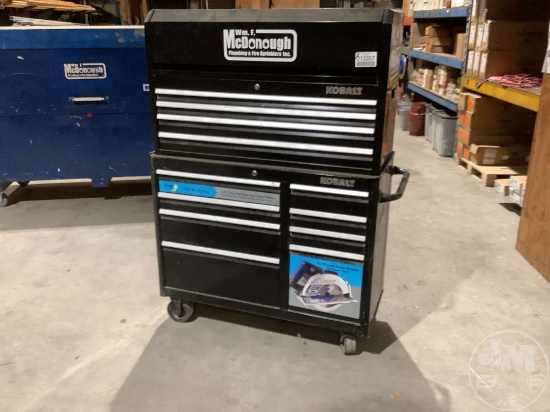 KOBALT 12 DRAWER TOOL BOX W/ WHEELS