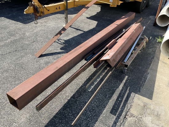 QTY OF MISC METAL, W/ METAL ROLLING DOLLY