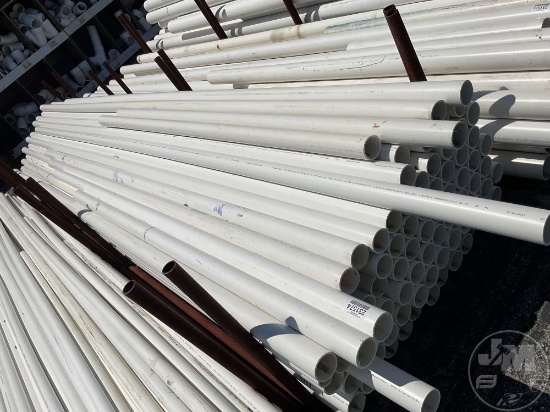 QTY (1) RACK W/ MISC SIZE 3" PVC PIPE