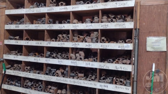 QTY OF MISC SIZED PIPE FITTINGS, TEE COUPLINGS, REDUCERS