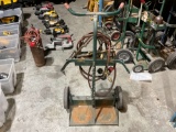 BOTTLE RACK DOLLY W/ CUTTING TORCH & REGULATORS