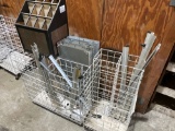 QTY OF (2) ROLLING STORAGE CARTS, (1) ROLL STORAGE STAND,