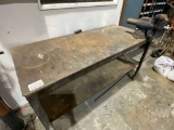 QTY OF (1) STEEL SHOP TABLE W/ VISE, 60
