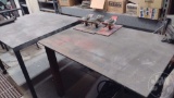 QTY OF (2) STEEL SHOP TABLES, (1) 48.5