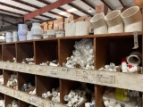MISC SIZE PVC PIPE FITTINGS,VALVES,TEES, 90S, CAPS, & REDUCERS