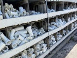 MISC SIZE PVC PIPE FITTINGS, *** SHELVES INCLUDED***