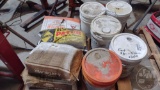 QTY OF MISC MORTAR MIX, BLACKTOP PATCH MIX, & PAINTS