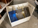 ROLLING STORAGE CART, (2) LETTER TRAYS, & DESK DRAWER ORGANIZER