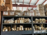 MISC SIZE PVC PIPE FITTINGS, TEES, 90 ANGLES,COLLERS,REDUCERS,& VALVES