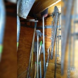 PITCH FORK, RAKE, T HANDLES, SHOVELS, PICK AXE