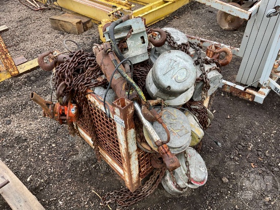 CRATE OF MISC. CHAIN HOIST & COME A LONGS