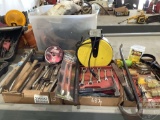 HAMMERS, WRENCHES, CORD REEL, EMERY CLOTH (3) BOXES