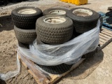 PALLET OF LAWN MOWER TIRES WITH RIMS'