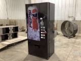 BEVERAGE CAN VENDING MACHINE, RUNS, COOLS ( KEY ON OFFICE