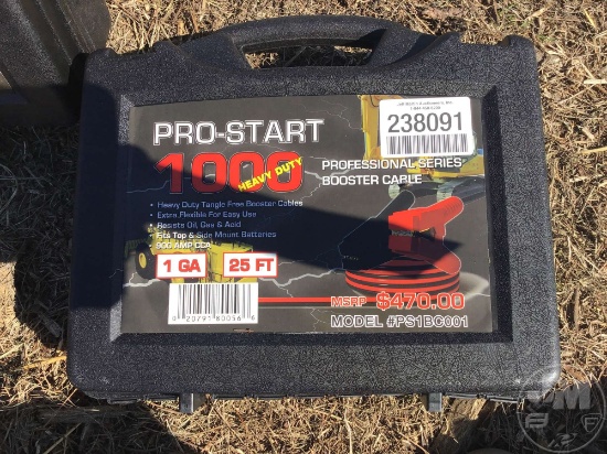 PRO-START HEAVY DUTY 1000 BOOSTER CABLE WITH CARRY CASE. 1GA,25’......