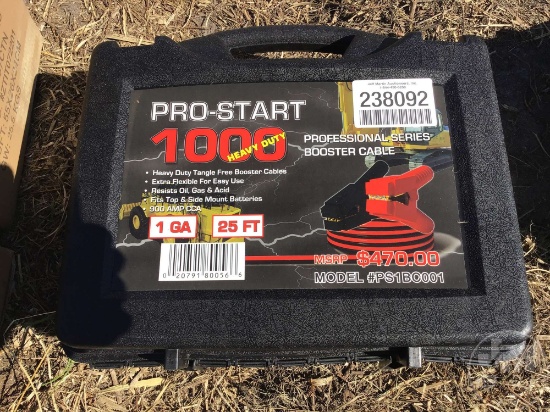 PRO-START HEAVY DUTY 1000 BOOSTER CABLE WITH CARRY CASE. 1GA,25’......