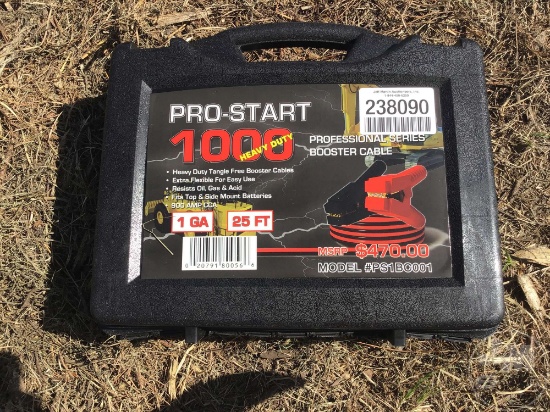 PRO-START HEAVY DUTY 1000 BOOSTER CABLE WITH CARRY CASE. 1GA,25’......