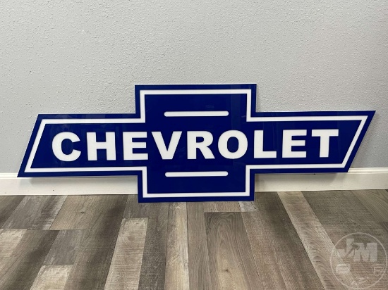 CHEVROLET SIGN, SINGLE SIDED, TWO DIMENSIONAL, APPROX. 48" MADE OF