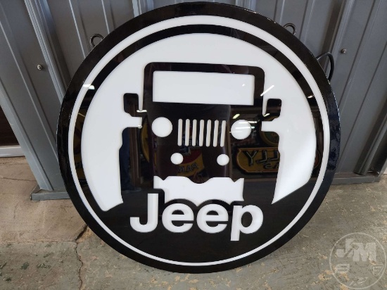 JEEP ROUND LIGHT UP SIGN 24"X24"