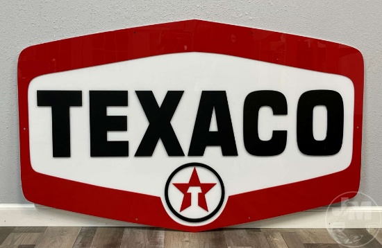 TEXACO OIL SIGN, SINGLE SIDED, TWO DIMENSIONAL, APPROX. 48" MADE