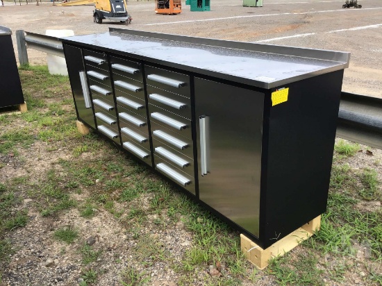 (UNUSED) STEELMAN WORK BENCH 10FT-18D, 18 DRAWERS, ***KEYS IN CHECKOUT***