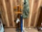 QTY OF (2) COAT RACKS, FIREPLACE CLEANING TOOLS & (2)