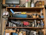 QTY OF MISC PARTS, TOOLS, BOLTS, PROPANE TORCHES, ETC