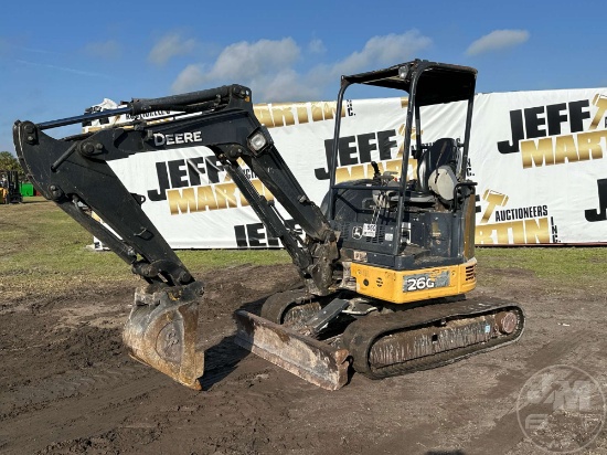 DEERE 26G MINI EXCAVATOR SN: 1FF026GXVEK260010