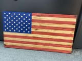HANDMADE WOODEN AMERICAN FLAG, DONATED BY THE MISSISSIPPI AUCTIONEERS ASSOCIATION