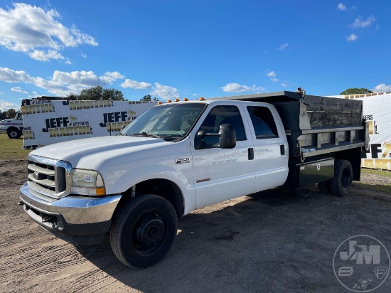 2004 FORD F-550 CREW CAB SINGLE AXLE DUMP TRUCK VIN: 1FDAW57P44ED99048