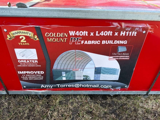 (UNUSED) GOLDEN MOUNT C4040 PE FABRIC BUILDING, 40’...... L X