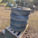 QTY OF (4) 295/75R22.5 TIRES W/ WHEELS