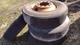 QTY OF (4) MISC TIRES W/ WHEELS