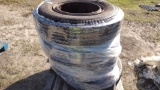 QTY OF (4) MRF 10.00-20 TIRES, W/ WHEELS