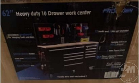 62" HEAVY DUTY WORK CENTER W/ PEG BOARD & POWER