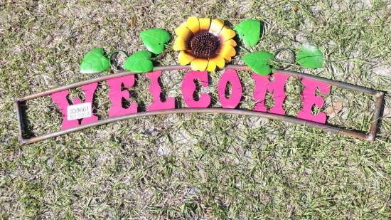 SUNFLOWER WELCOME METAL SIGN