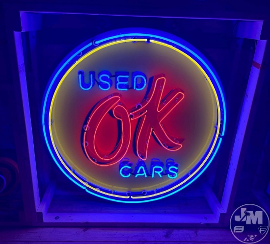 OK USED CARS NEON SIGN, AN AWESOME ONE OF A