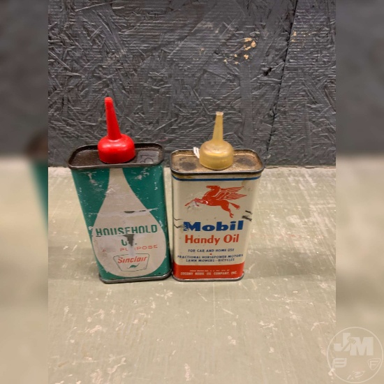 SINCLAIR AND MOBIL OIL CANS
