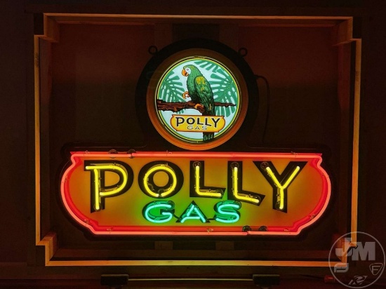 POLLY GAS NEON CANOPY SIGN ABSOLUTELY AN AWESOME ONE-OF-A-KIND PIECE,