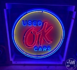 OK USED CARS NEON SIGN, AN AWESOME ONE OF A